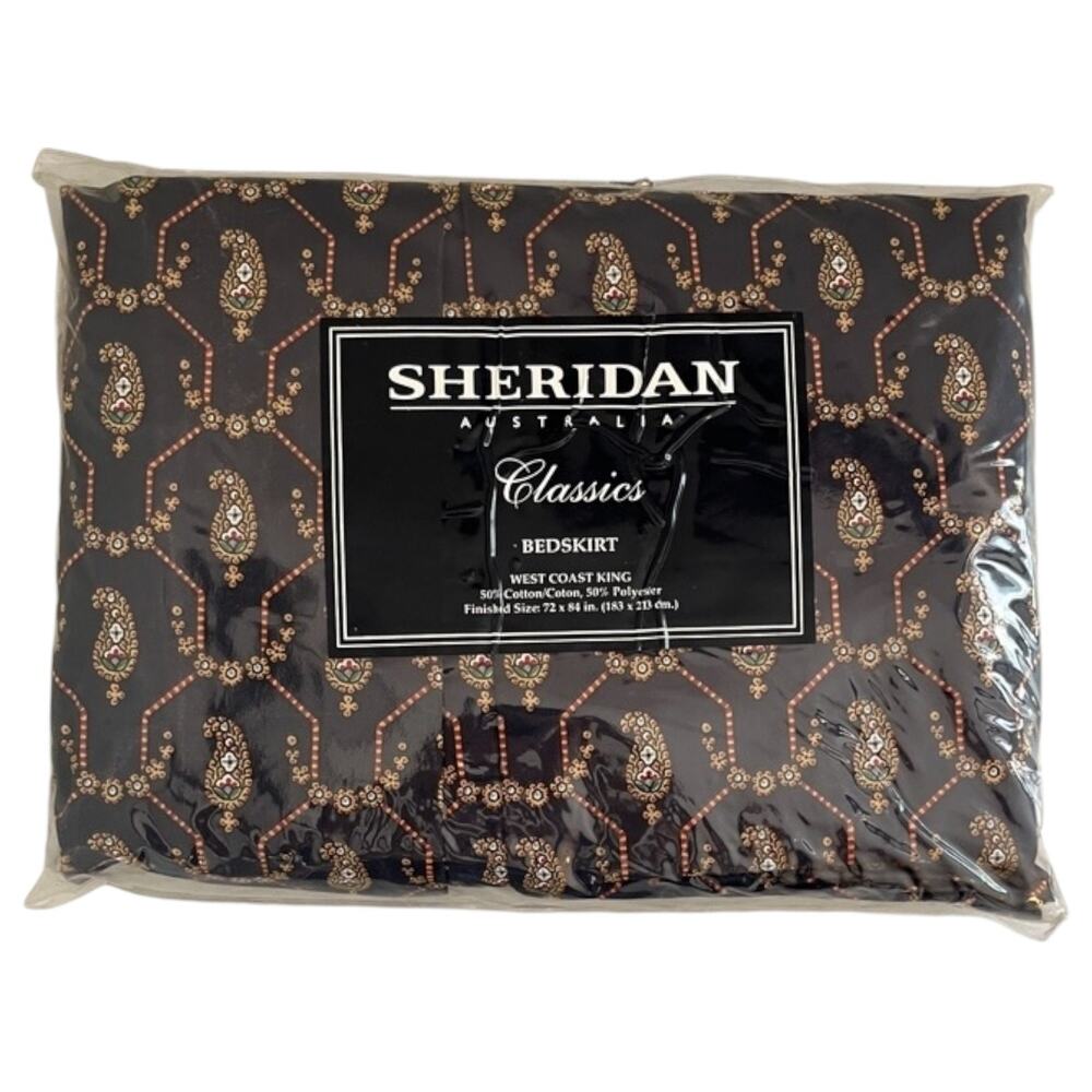 Sheridan Bedding Cali King Bedskirt Chesterfield Dust Ruffle 72 x 84 Sealed New